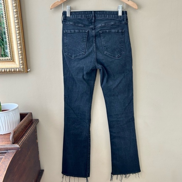 3X1 NYC Crop Baby Boot Mid Rise Frayed Jeans Black Tear Style W25CB0191 Size 26 - Picture 6 of 12